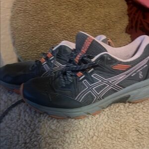 Asics Gel-Venture 7 Trail Shoes - Gray and Pink